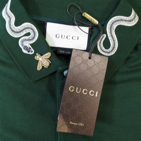 gucci green snake shirt|gucci polo shirt snake collar.